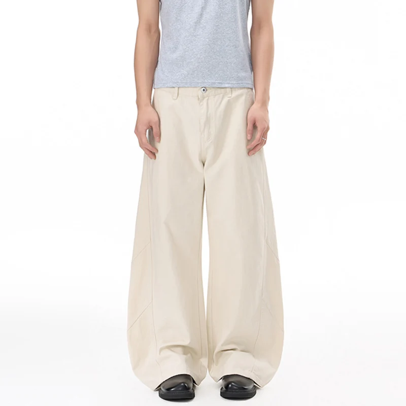 Herren Voluminöse Panel-Baggy-Hose aus Baumwoll-Twill mit ballonförmigem Saum Nord Taschen