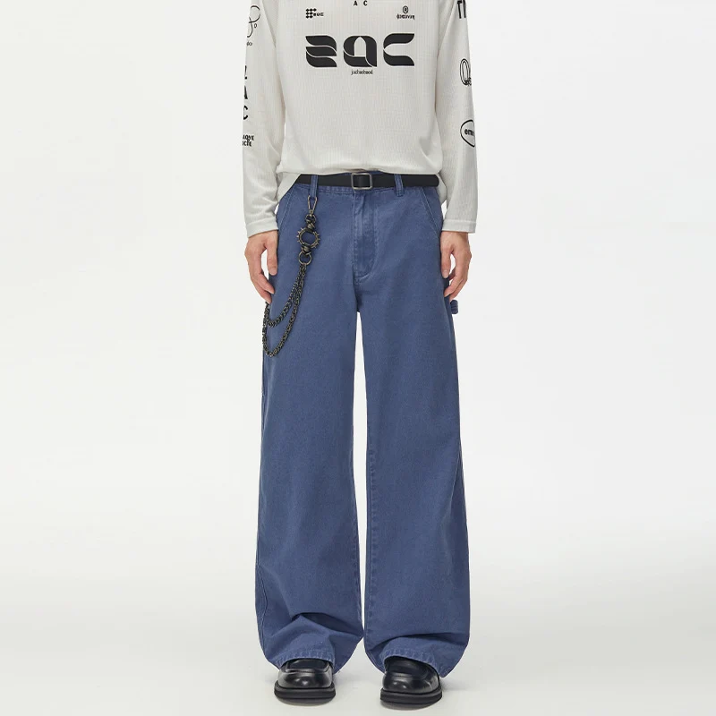 Herren Weite Utility-Denimhose mit Karabinerkette und Hammerschlaufe Nord Taschen