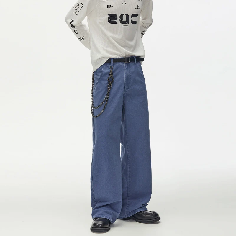 Herren Weite Utility-Denimhose mit Karabinerkette und Hammerschlaufe Nord Taschen