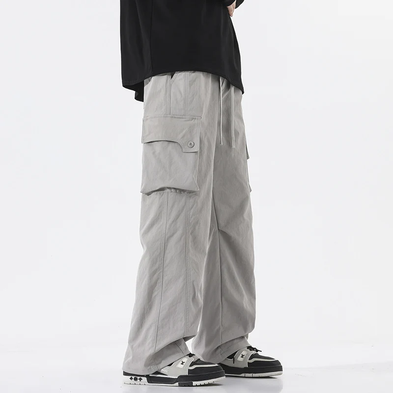 Herren Weite Twill-Cargohose mit Kordelbund und großen Patten-Taschen Nord Taschen