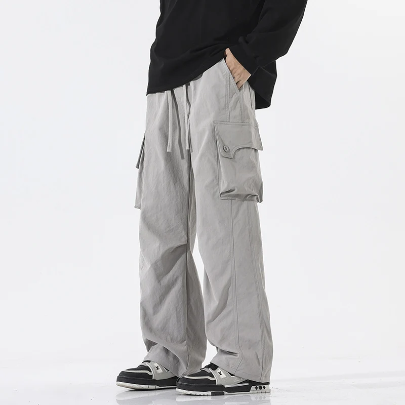 Herren Weite Twill-Cargohose mit Kordelbund und großen Patten-Taschen Nord Taschen