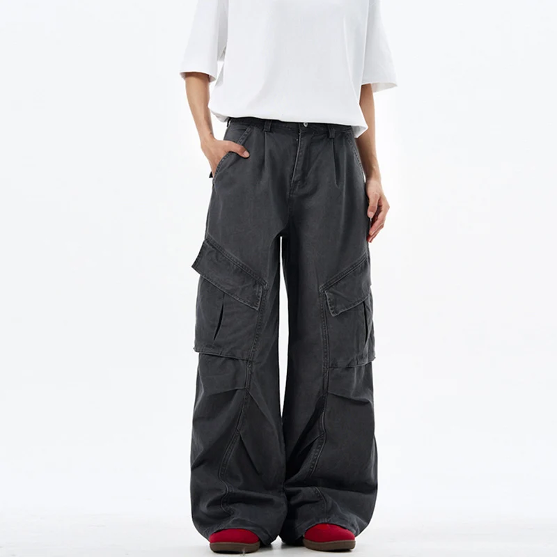 Herren weite technische Multi-Pocket Cargohose im Palazzoschnitt Nord Taschen