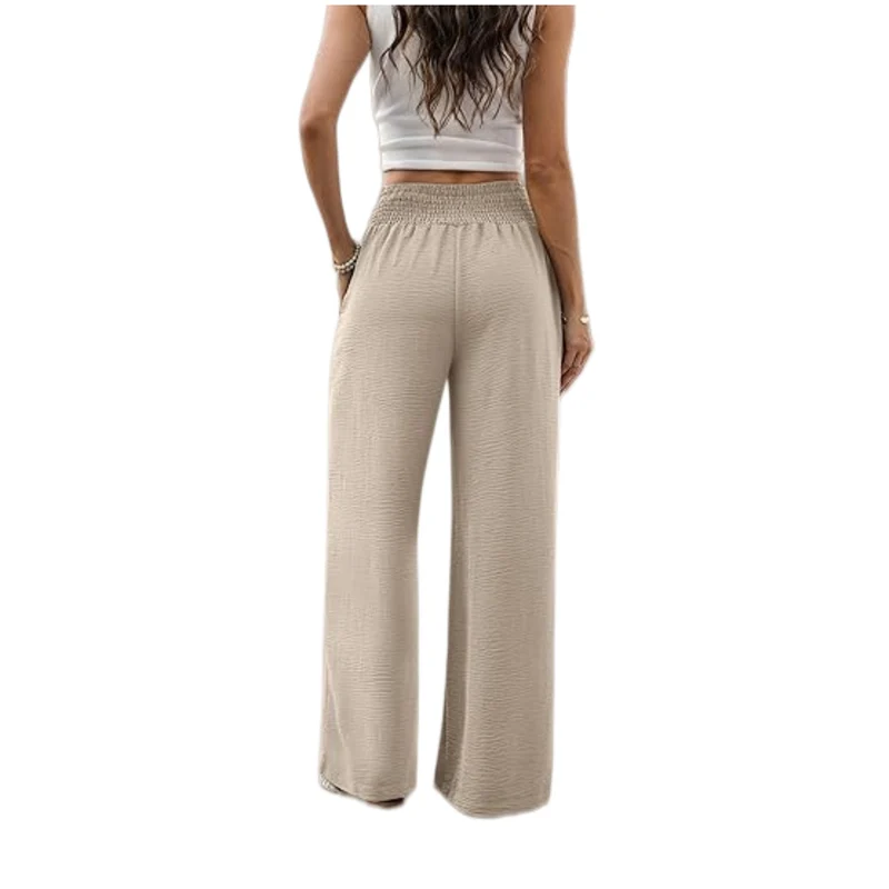 Damen weite Palazzo-Hose mit gerafftem Stretchbund Nord Taschen