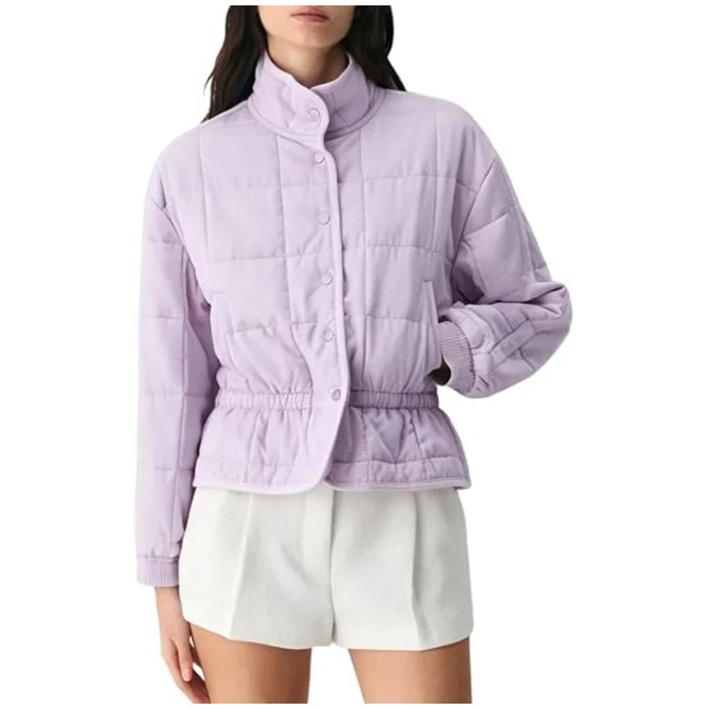 Damen Steppjacke mit Stehkragen und tailliertem Gummizug Nord Taschen