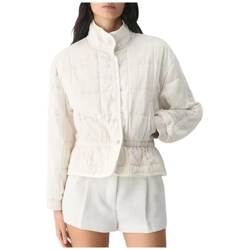 Damen Steppjacke mit Stehkragen und tailliertem Gummizug Nord Taschen