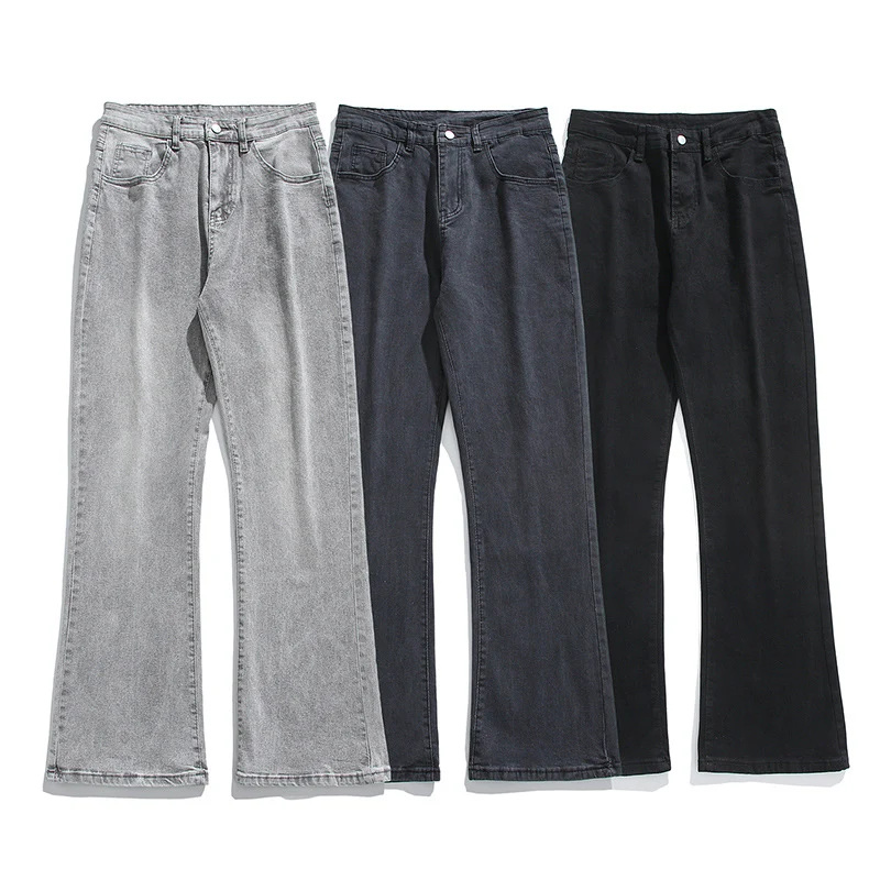 Herren Flared-Denimhose mit mittelhoher Taille und leichtem Schlag Nord Taschen