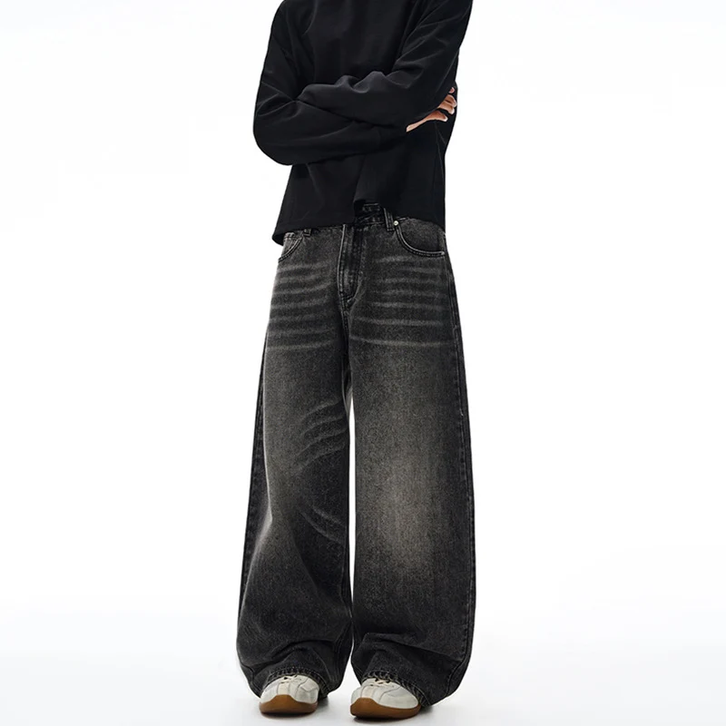 Herren Extrem weite Vintage-Denim Baggy-Jeans mit tiefem Schritt Nord Taschen