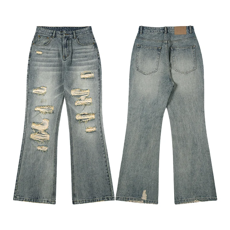 Herren Extraweitgeschnittene Destroyed-Denim-Jeans im Relaxed-Baggy-Cut Nord Taschen