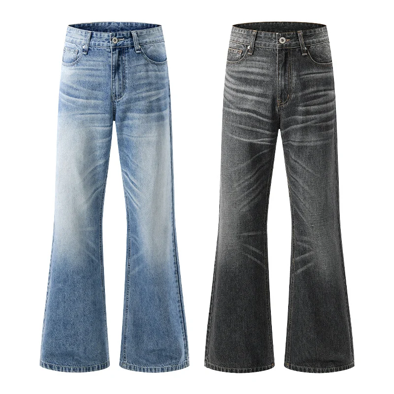 Herren Extraweite Vintage-Denim Baggy-Jeans mit tiefem Schritt und verlängertem Saum Nord Taschen