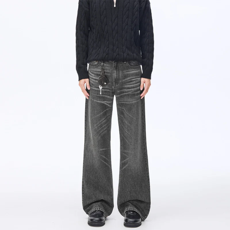 Herren Extraweite Vintage-Denim Baggy-Jeans mit tiefem Schritt und verlängertem Saum Nord Taschen