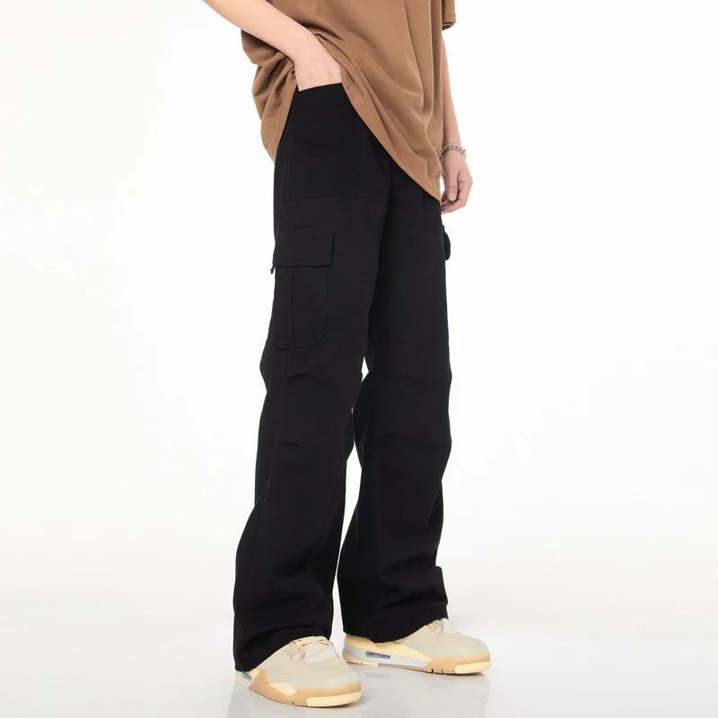 Herren Utility-Cargohose im weiten Palazzoschnitt mit tiefem Schritt und Tunnelzugsaum Nord Taschen