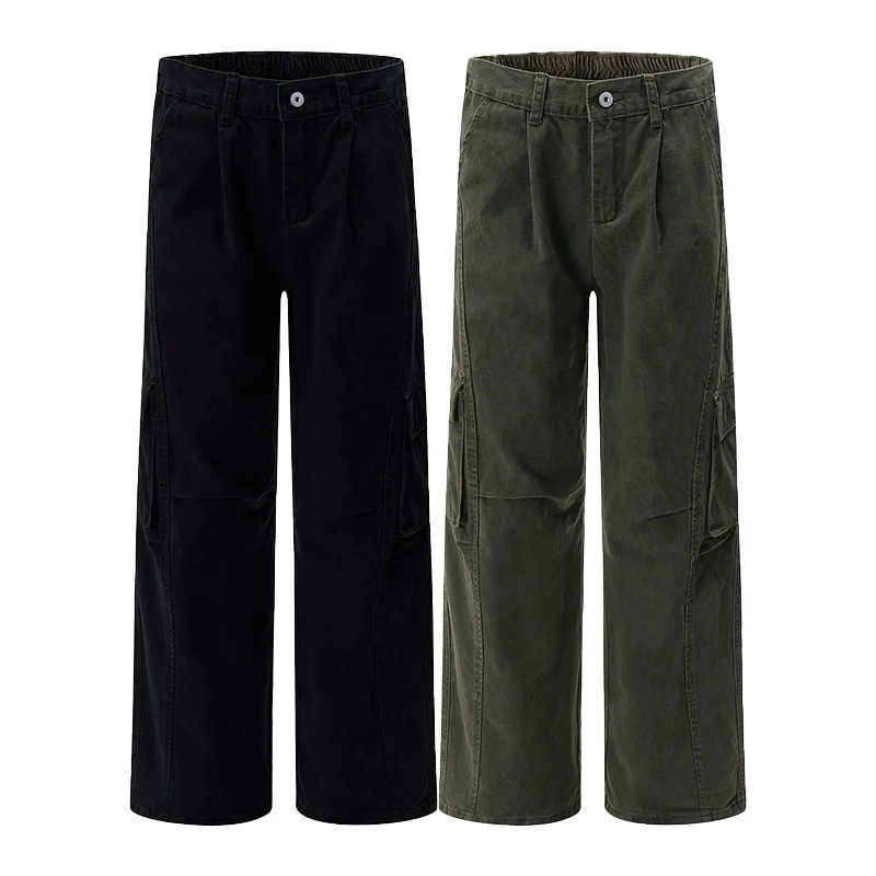Herren Utility-Cargohose im Oversize-Twill mit tiefem Schritt und aufgesetzten Pattentaschen Nord Taschen