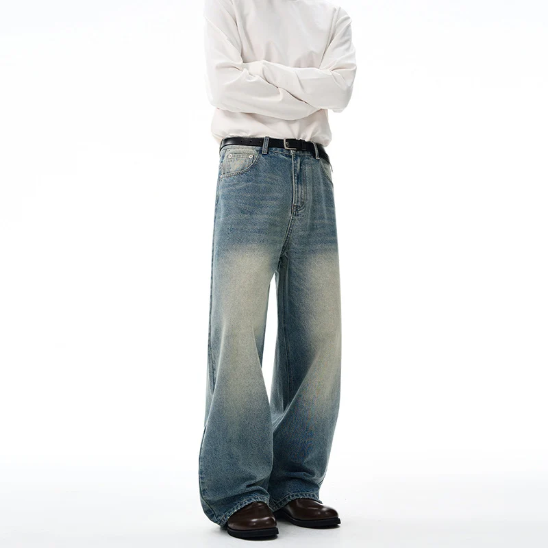 Herren Ultraweite Vintage-Denim Baggy-Jeans mit tiefer Schrittkurve und bodenlanger Saumlinie Nord Taschen