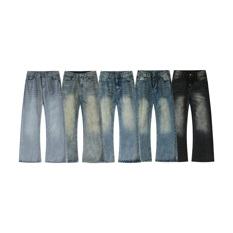 Herren Weite Schlagjeans aus gewaschenem Denim mit dezenten Fade-Effekten Nord Taschen