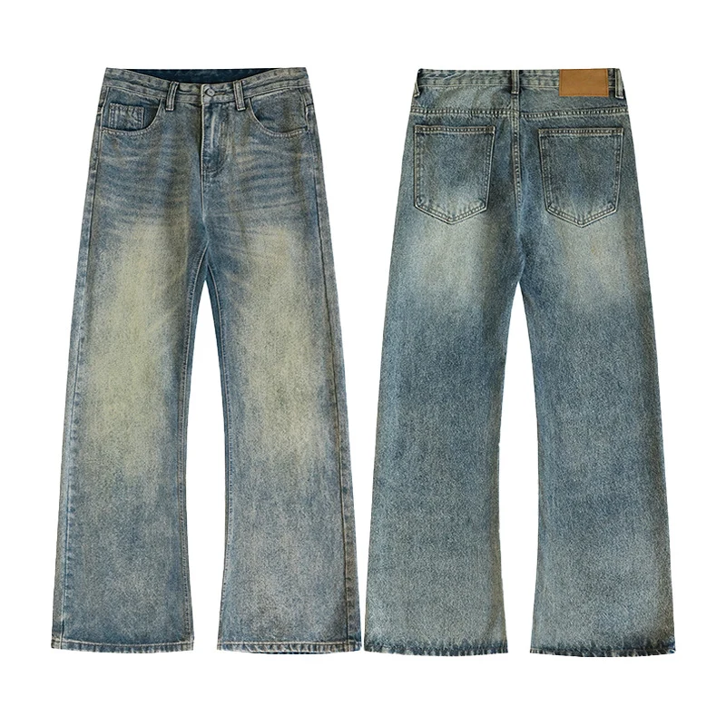 Herren Weite Schlagjeans aus gewaschenem Denim mit dezenten Fade-Effekten Nord Taschen