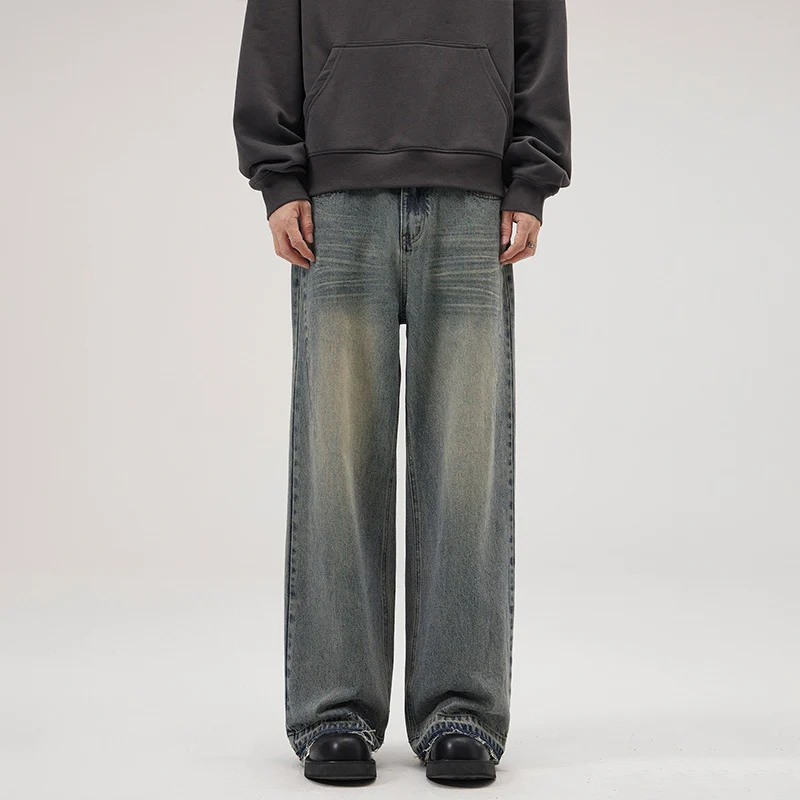 Herren Weite Relaxed-Denim-Jeans im Marlene-Baggy-Schnitt Nord Taschen