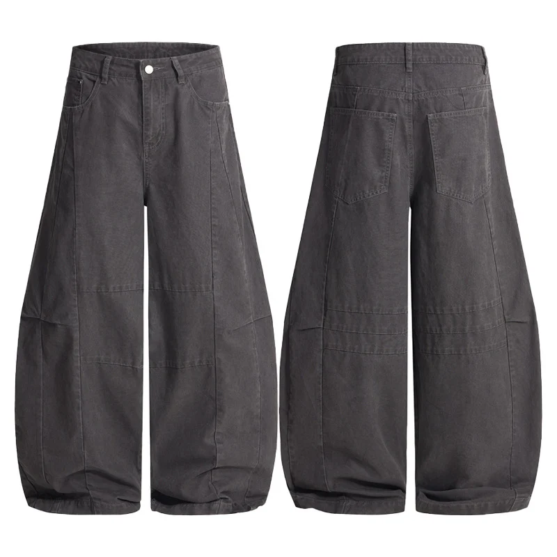 Herren Weite Paneel-Twill Palazzohose im Utility-Look Nord Taschen