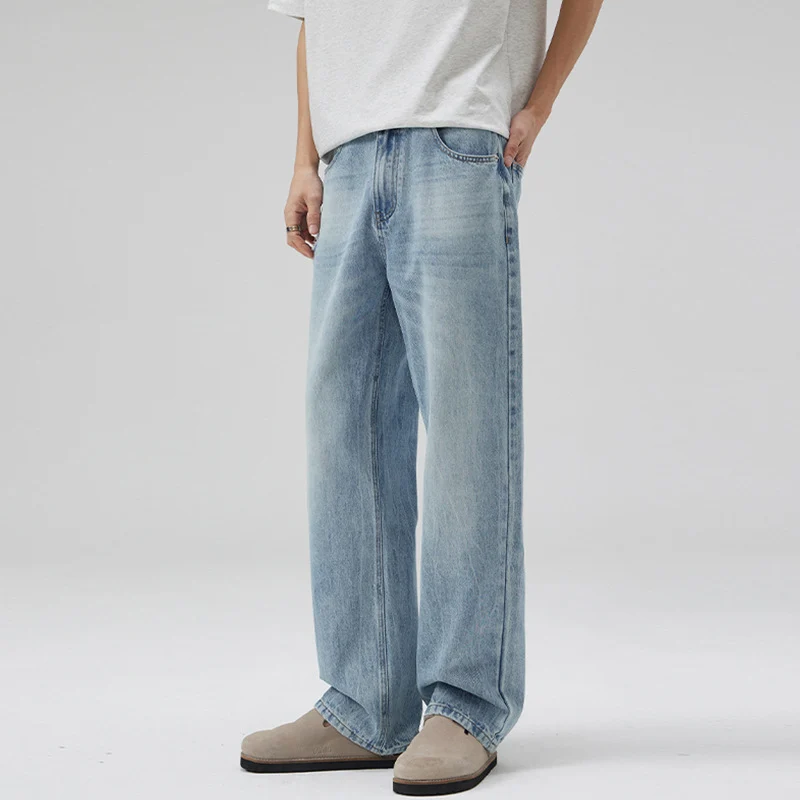 Herren Extraweite Denimhose mit entspanntem Schnitt und bodenlangem Saum Nord Taschen