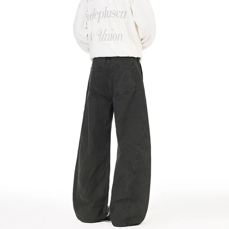 Herren Ultraweite Palazzo-Baggy-Hose mit tiefem Schritt und entspanntem Bund Nord Taschen