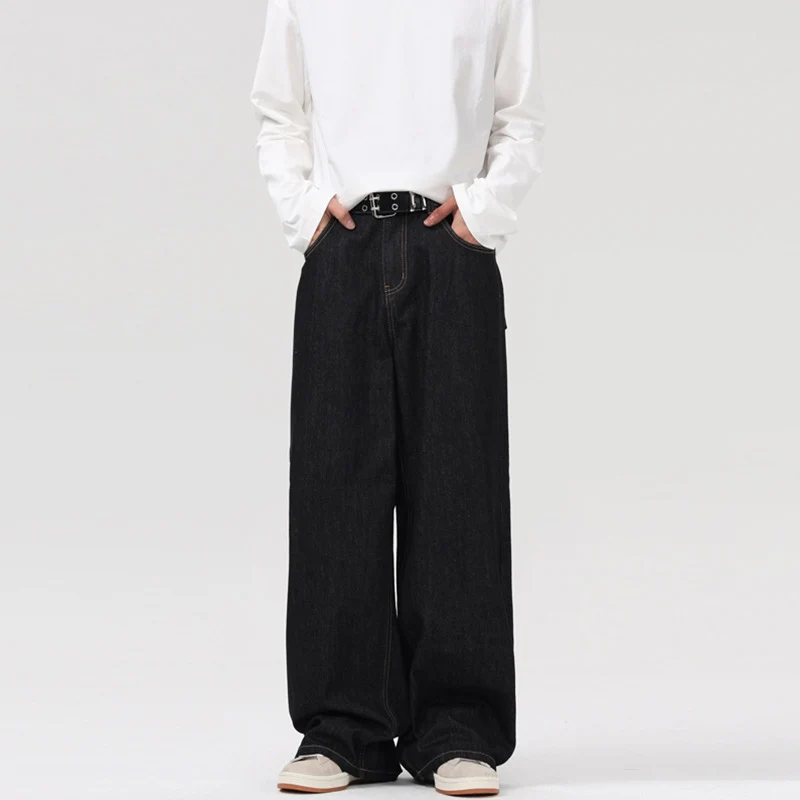 Herren Ultraweite Denim‑Palazzo‑Hose mit geradem Bein und Clean‑Minimal Silhouette Nord Taschen