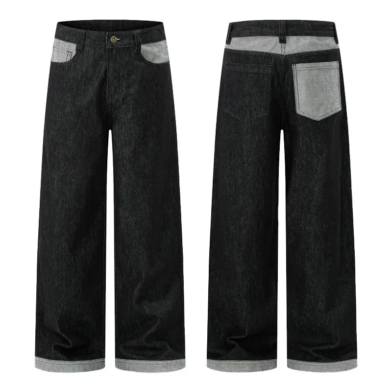 Herren Ultraweite Denim-Marlenehose mit extra langer Saumkante und Five‑Pocket-Detail Nord Taschen