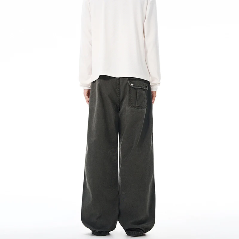 Herren Weite Paneel-Baggyhose aus Baumwoll-Twill mit Knieabnähern Nord Taschen
