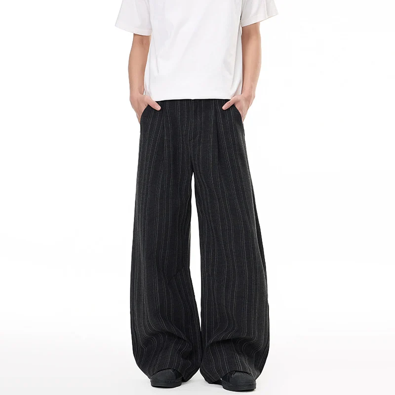 Herren Weite Nadelstreifen-Loungehose im Palazzoschnitt aus Wollmix Nord Taschen