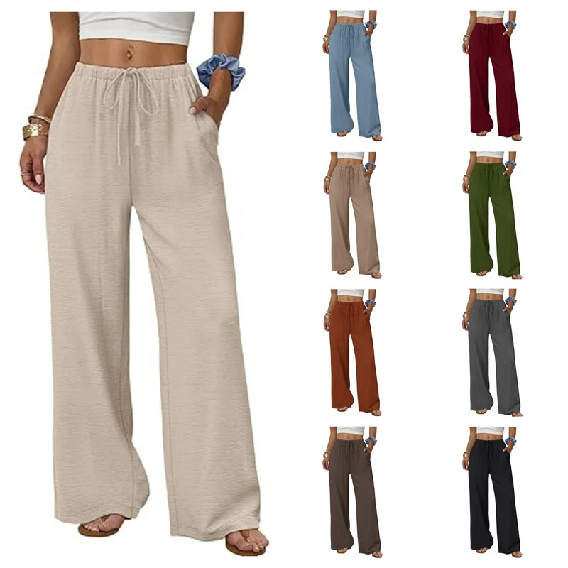 Damen Lounge-Hose mit weitem Bein, elastischem Bund und Eingrifftaschen Nord Taschen