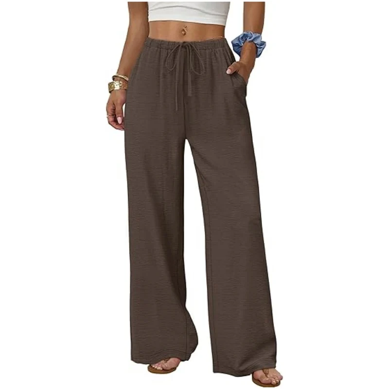 Damen Lounge-Hose mit weitem Bein, elastischem Bund und Eingrifftaschen Nord Taschen