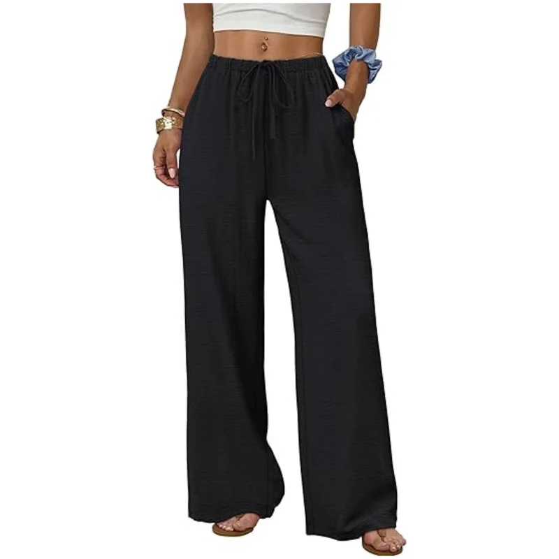 Damen Lounge-Hose mit weitem Bein, elastischem Bund und Eingrifftaschen Nord Taschen