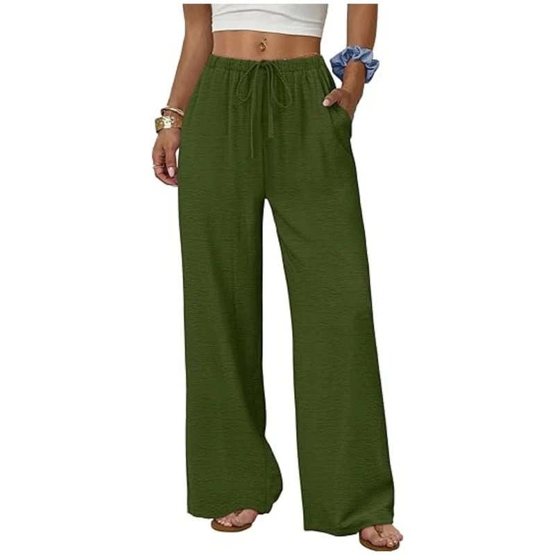 Damen Lounge-Hose mit weitem Bein, elastischem Bund und Eingrifftaschen Nord Taschen