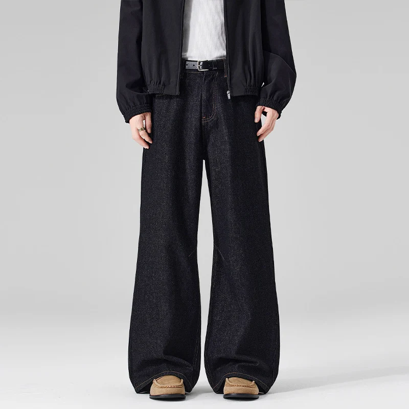 Herren Extraweite Denim-Hose mit hoher Taille und Oversized-Silhouette Nord Taschen