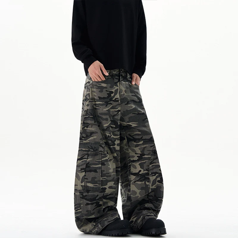 Herren Ultraweite Cargohhose im Baggy‑Cut mit tiefem Schritt Nord Taschen