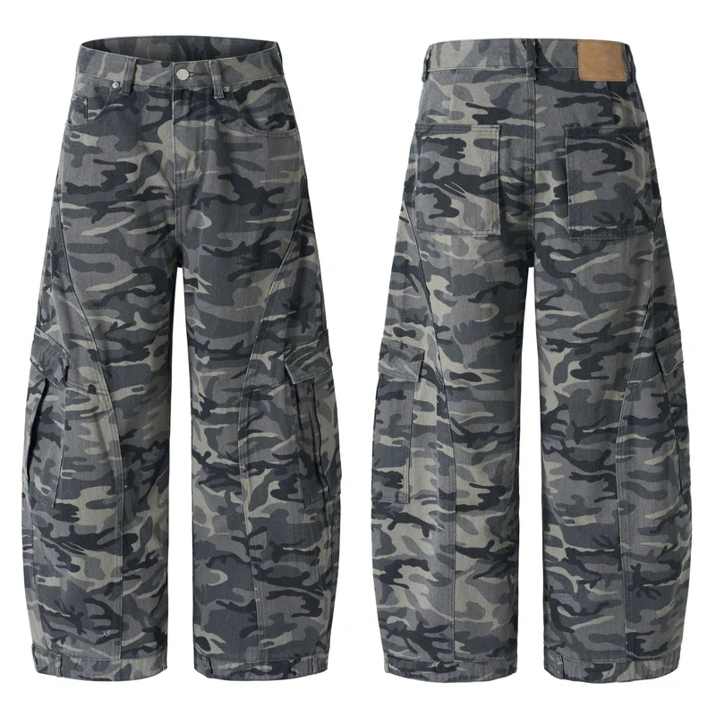 Herren Ultraweite Cargohhose im Baggy‑Cut mit tiefem Schritt Nord Taschen