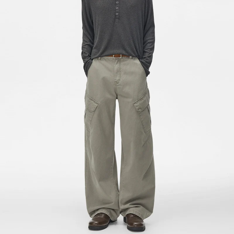 Herren Ultraweite Cargo-Twillhose mit hoher Bundlinie, Oversized-Bein und aufgesetzten Klappentaschen Nord Taschen