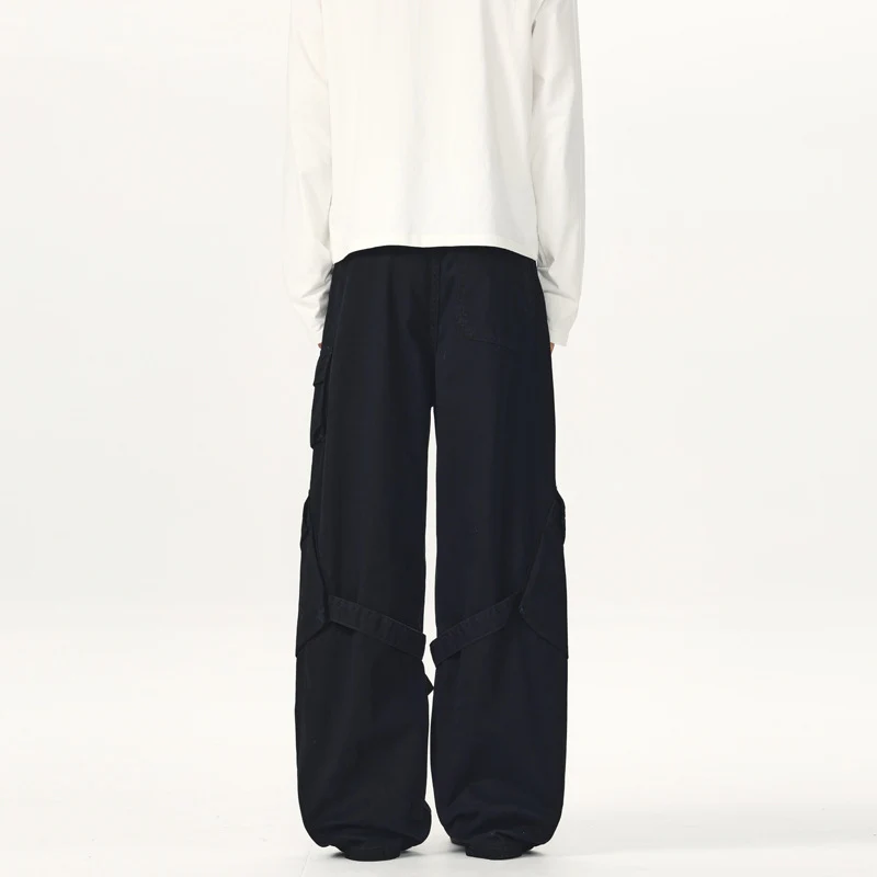 Herren Ultraweite Canvas-Cargohose mit D-Ring-Gurtsystem und multiplen Pattentaschen Nord Taschen