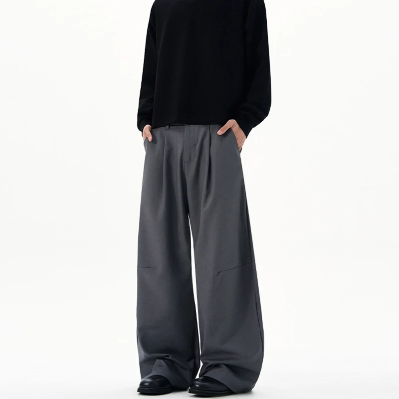 Herren Ultraweite Bügelfalten-Hose mit tiefem Schritt und fließender Twill-Qualität Nord Taschen