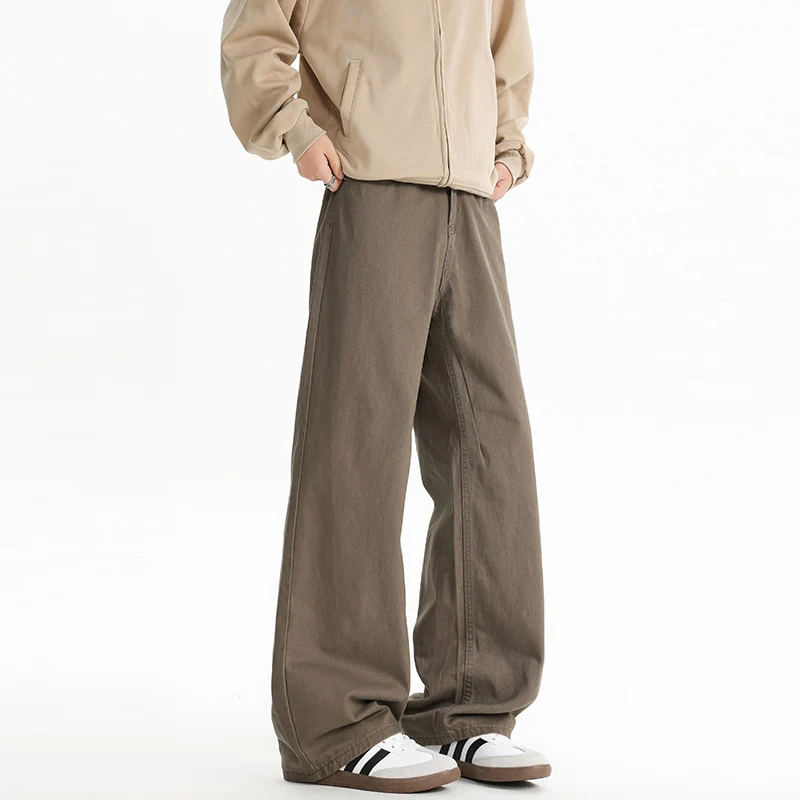 Herren weite, hochtaillierte Baumwollhose mit relaxed Fit Nord Taschen