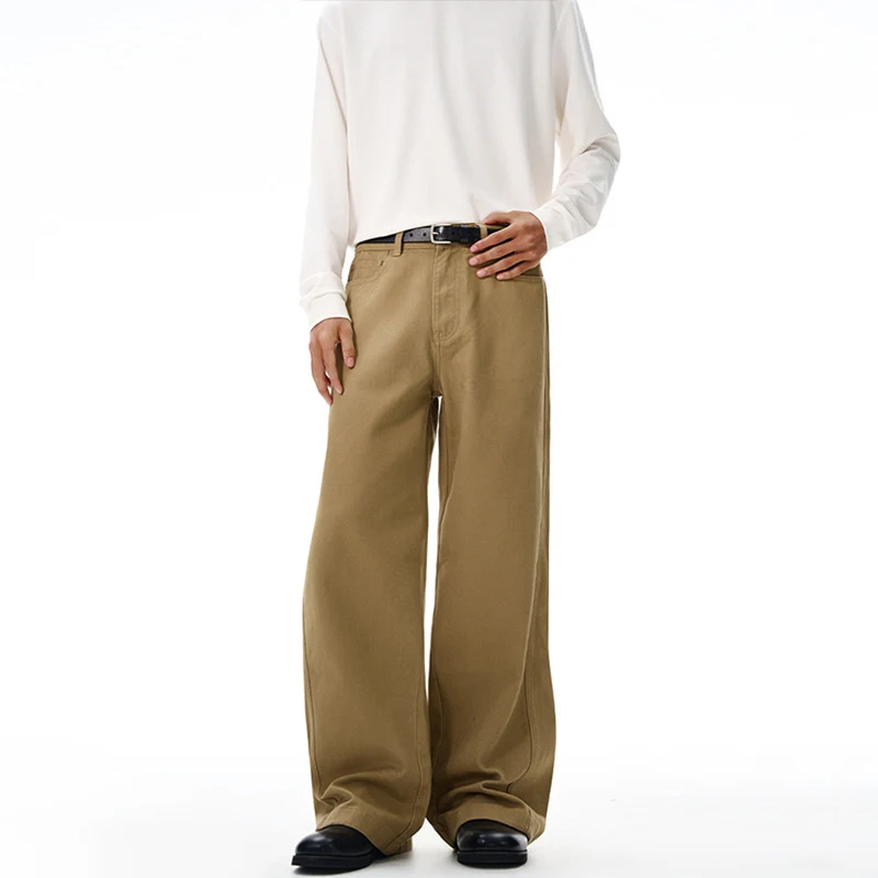 Herren Extraweite Baumwoll-Twill-Hose mit hoher Bundhöhe und extra weitem Bein Nord Taschen