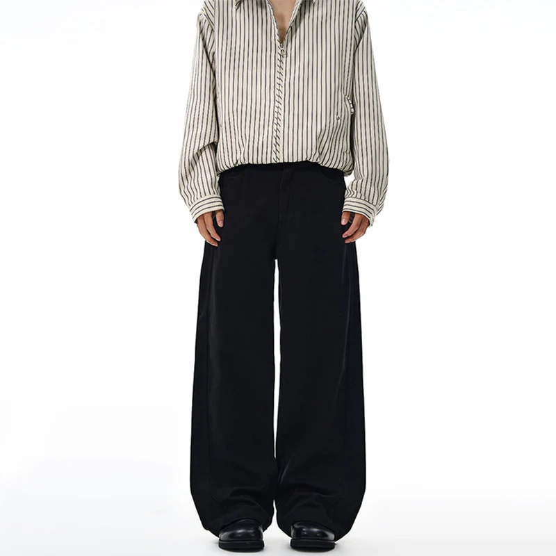 Herren Extraweite Baumwoll-Twill-Hose mit hoher Bundhöhe und extra weitem Bein Nord Taschen