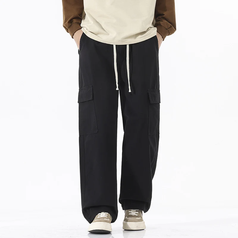 Herren Superweite Utility-Cargohose im tiefsitzenden Baggy-Cut mit Kordelzug Nord Taschen