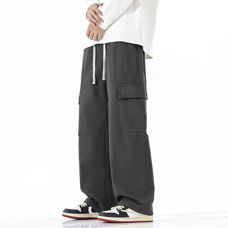 Herren Superweite Utility-Cargohose im tiefsitzenden Baggy-Cut mit Kordelzug Nord Taschen
