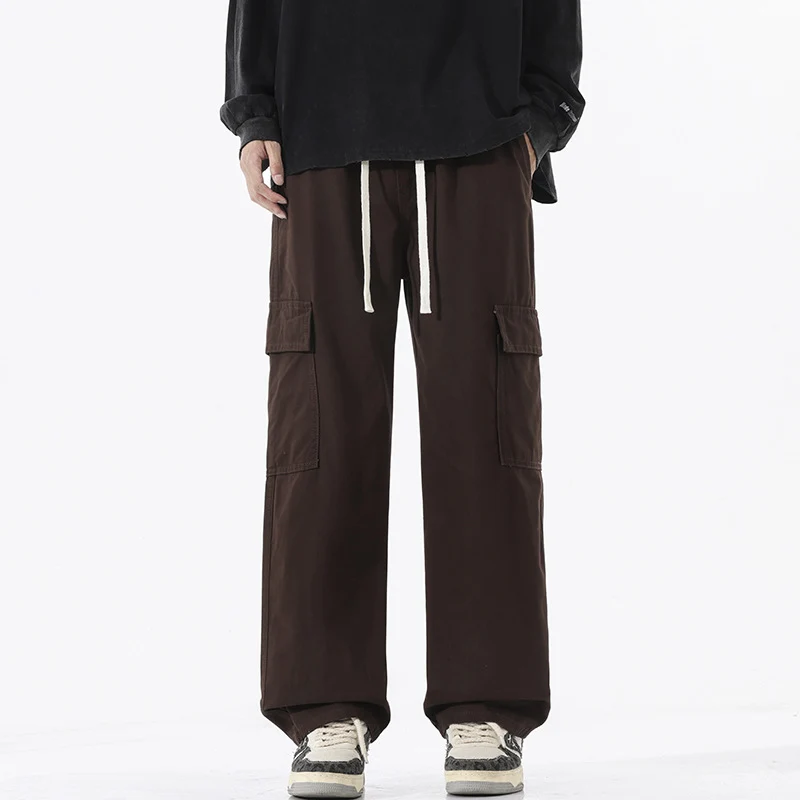 Herren Superweite Utility-Cargohose im tiefsitzenden Baggy-Cut mit Kordelzug Nord Taschen