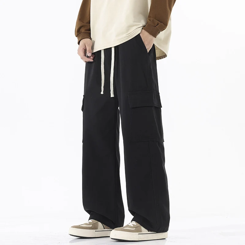 Herren Superweite Utility-Cargohose im tiefsitzenden Baggy-Cut mit Kordelzug Nord Taschen