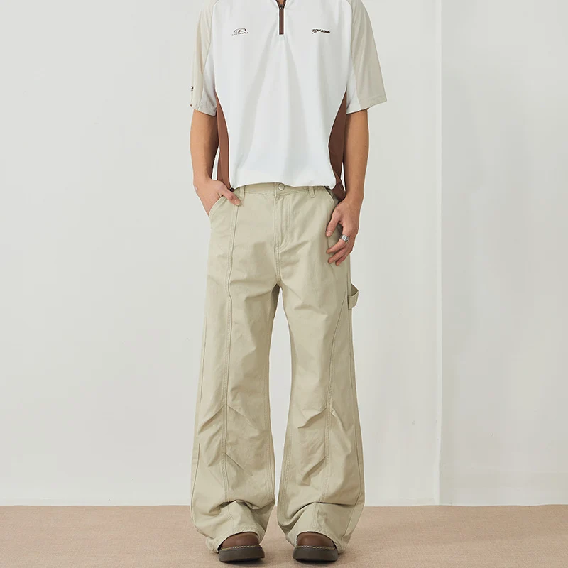 Herren Weite Canvas-Cargohose im Workwear-Stil mit Carpenterschlaufe und geradem Bein Nord Taschen