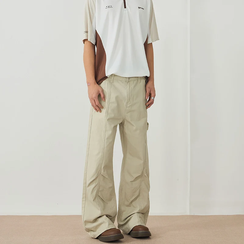 Herren Weite Canvas-Cargohose im Workwear-Stil mit Carpenterschlaufe und geradem Bein Nord Taschen