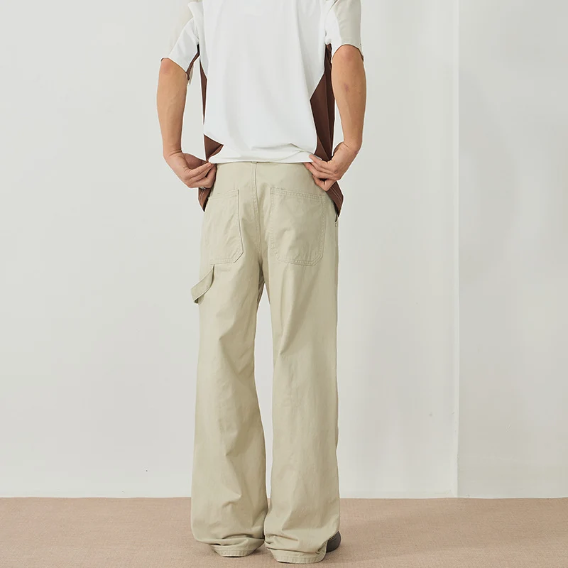 Herren Weite Canvas-Cargohose im Workwear-Stil mit Carpenterschlaufe und geradem Bein Nord Taschen