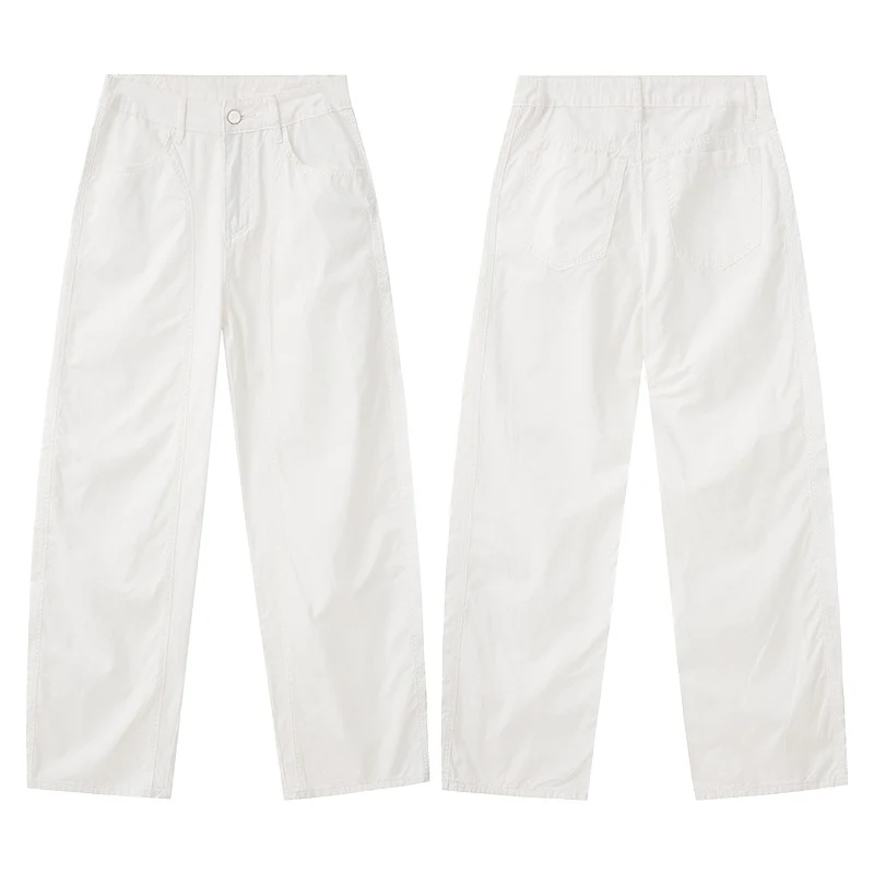 Herren Extraweite Baggy-Hose aus leichtem Baumwoll-Twill mit Tunnelzugsaum und Teilungsnähten Nord Taschen