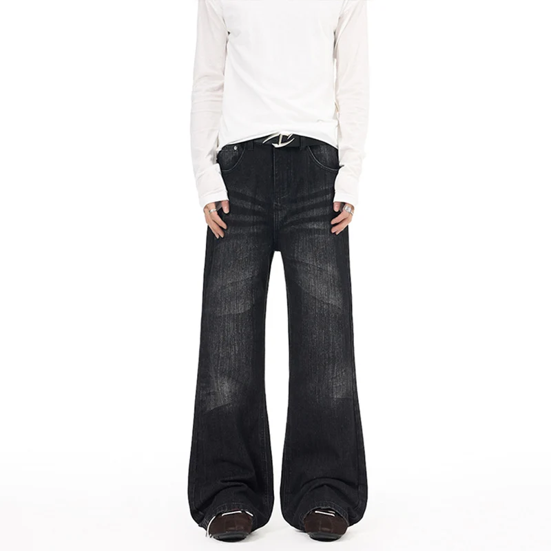 Herren Extraweit geschnittene Vintage-Baggy-Jeans mit tiefem Schritt und ausladendem Saum Nord Taschen