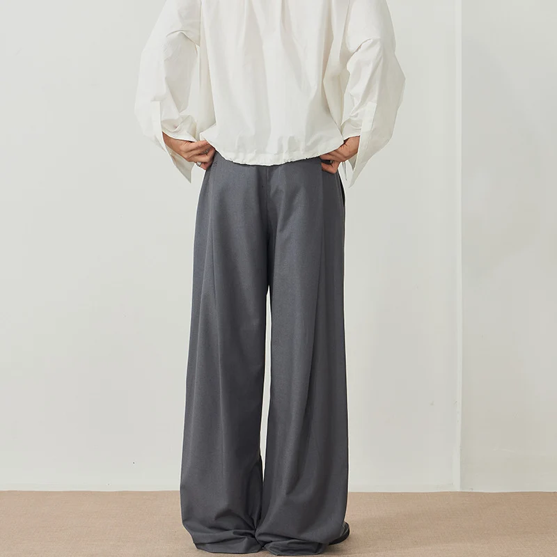 Herren Elegante Palazzo-Hose aus fließendem Twill mit extra weitem Bein Nord Taschen